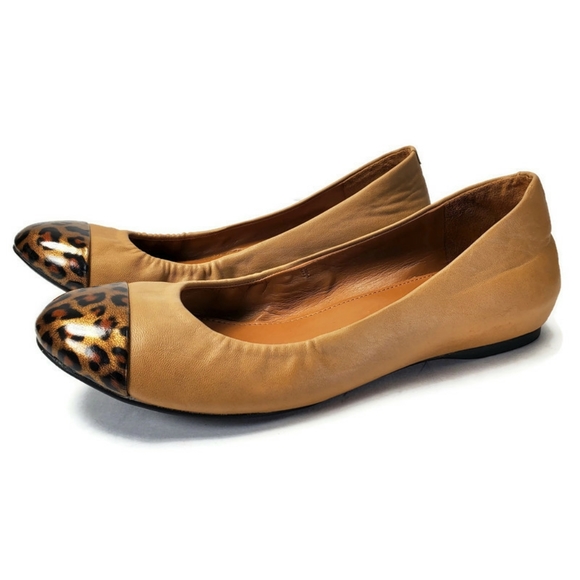 J. Crew Shoes - J. Crew Anya Leather Tortoise Cap Toe Ballet Flat